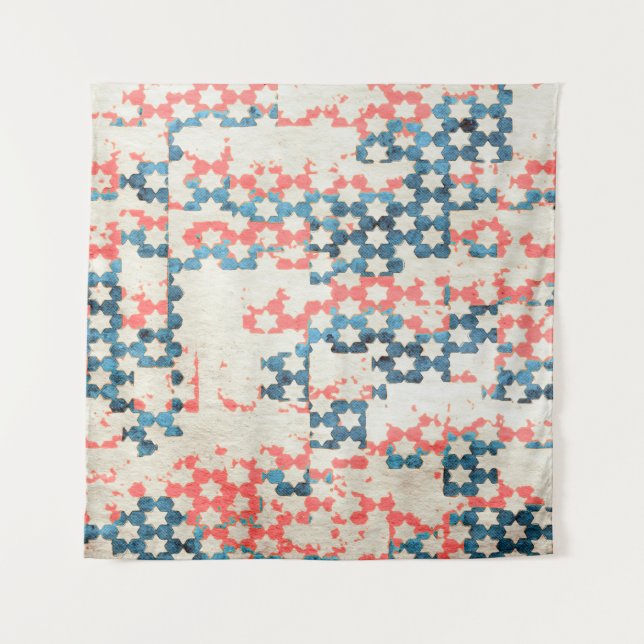 Retro-Vintager, abstrakter Patchwork-Hintergrund Wandteppich (Vorderseite)