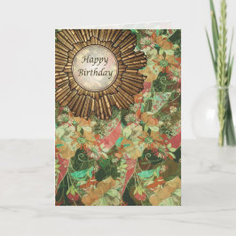 Retro Vintager Art-Kunst-Deko-Geburtstags-Tag Karte