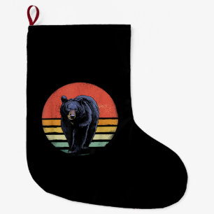 Retro Vintager Bär Großer Weihnachtsstrumpf