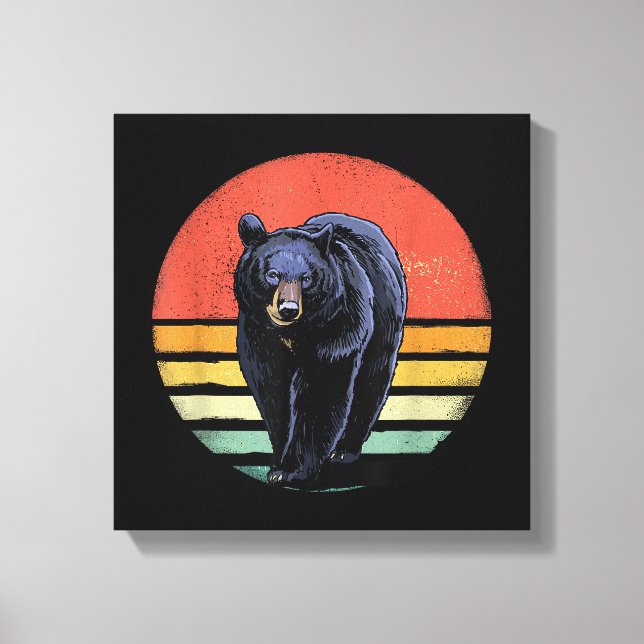 Retro Vintager Bär Leinwanddruck (Vorderseite)