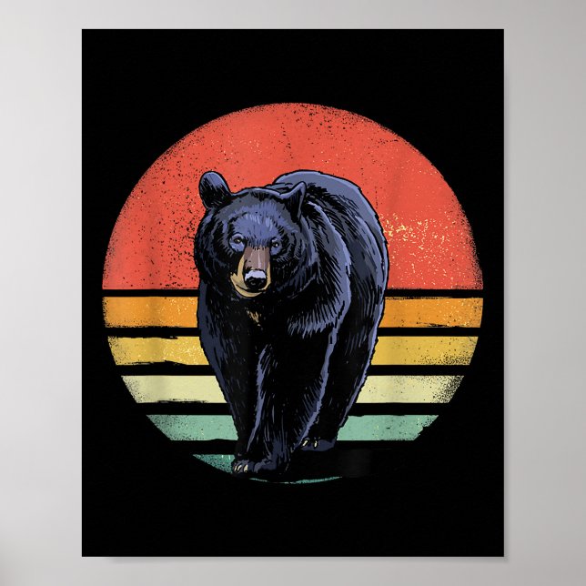Retro Vintager Bär Poster (Vorne)