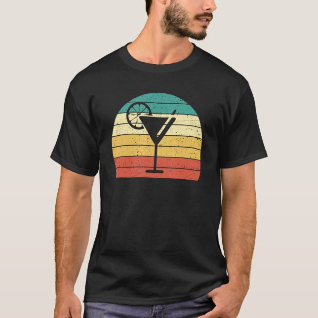 Retro Vintager Barkeeper Cocktail Drink Bartending T-Shirt (Vorderseite)