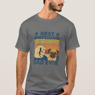 Retro Vintager bester Mops Vater je Lover Dog T-Shirt