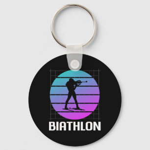 Retro Vintager Clic Biathlon Biathlete 1 Schlüsselanhänger