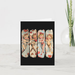 Retro Vintager Cupid Happy Valentines Day Karte