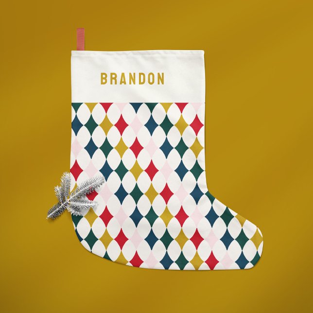 Retro Vintager Diamant Kleiner Weihnachtsstrumpf (Von Creator hochgeladen)