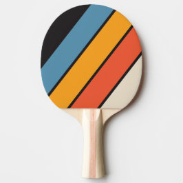 Retro Vintager dunkler Regenbogen fett Streifen Tischtennis Schläger