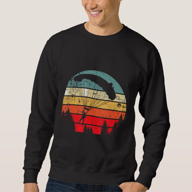 Retro Vintager Fallschirmspringer Skydiver-Geschen Sweatshirt (Vorderseite)