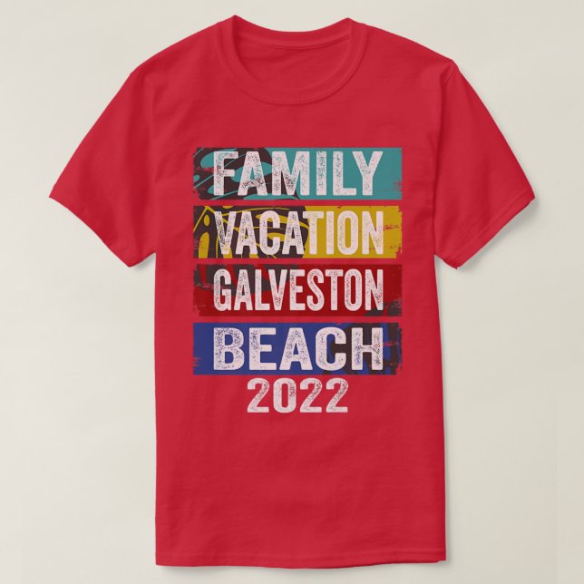 Retro Vintager Familienurlaub 2022 Teas Galveston  T-Shirt (Design vorne)
