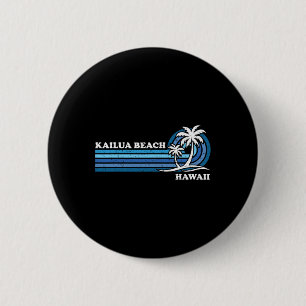 Retro Vintager Familienurlaub Hawaii Kailua Beach Button