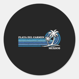 Retro Vintager Familienurlaub Mexiko Playa del Car Runder Aufkleber