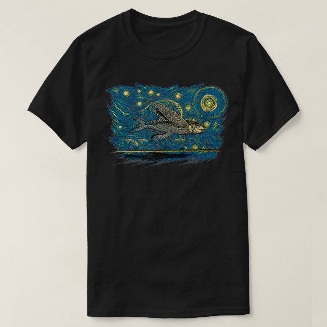 Retro Vintager Fliegenfisch T-Shirt (Design vorne)