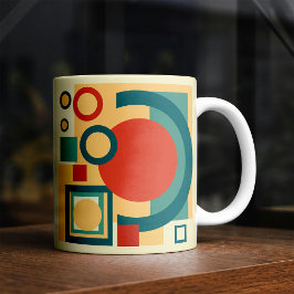 Retro Vintager geometrischer Risograph, Risoprint Kaffeetasse