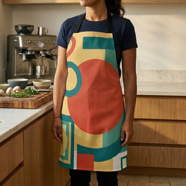 Retro Vintager geometrischer Risograph, Risoprint Schürze (Retro Geometric Risograph Style Abstract Design. Apron)