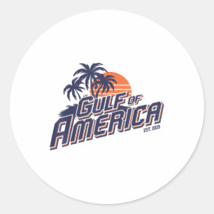 Retro Vintager Golf of US America 2025 American Fl Runder Aufkleber
