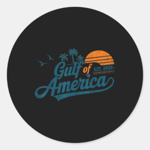 Retro Vintager Golf of US America 2025 American Fl Runder Aufkleber