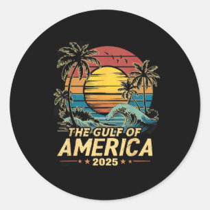 Retro Vintager Golf of US America 2025 American Fl Runder Aufkleber