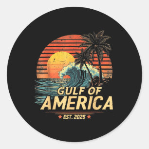 Retro Vintager Golf of US America 2025 American Fl Runder Aufkleber