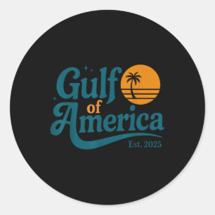 Retro Vintager Golf of US America 2025 American Fl Runder Aufkleber