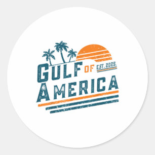 Retro Vintager Golf of US America 2025 American Fl Runder Aufkleber