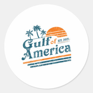 Retro Vintager Golf of US America 2025 American Fl Runder Aufkleber
