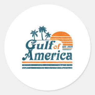 Retro Vintager Golf of US America 2025 American Fl Runder Aufkleber