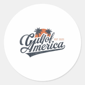 Retro Vintager Golf of US America 2025 American Fl Runder Aufkleber