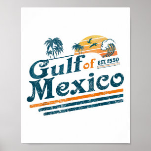 Retro Vintager Golf von Mexiko 1550 American Flag Poster