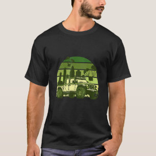 Retro Vintager grüner Sonnenuntergang 4x4 Auto Abf T-Shirt