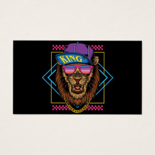 Retro-Vintager Hip-Hop-Löwe trägt Snapback-Illustr