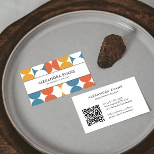 Retro Vintager, inspiriert orangefarbener QR-CODE Visitenkarte