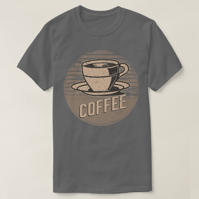 Retro-Vintager Kaffee T-Shirt (Design vorne)