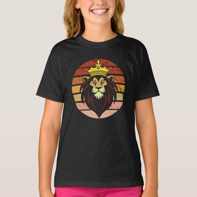 Retro Vintager König Löwe T - Shirt (Vorderseite)