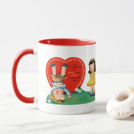 Retro Vintager Kopf über Heels Valentine Tasse