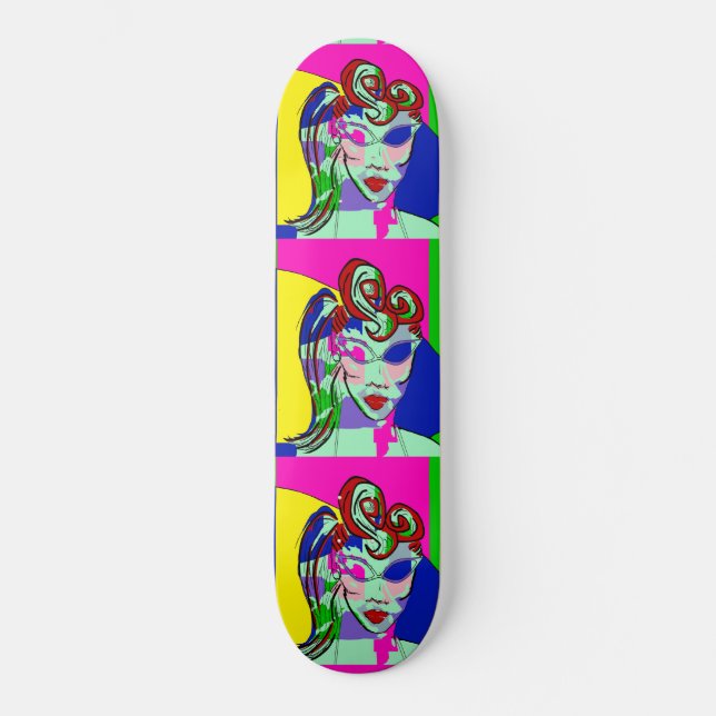 RETRO VINTAGER MÄDCHEN-DRUCKER FÜR SKATEBOARD (Vorderseite)