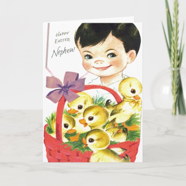 Retro Vintager Osternephe Feiertagskarte (Vorderseite)