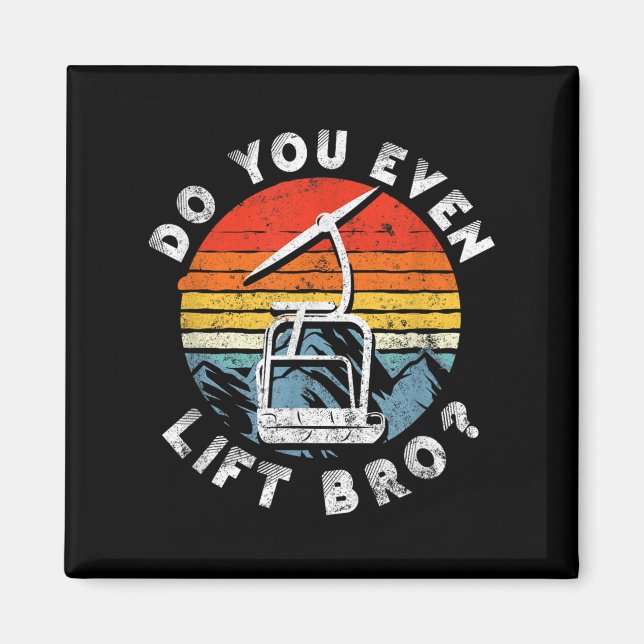 Retro-Vintager Ski - Lift auch Bro__1 Magnet (Vorne)