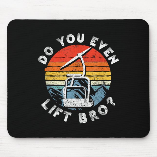 Retro-Vintager Ski - Lift auch Bro__1 Mousepad (Vorne)