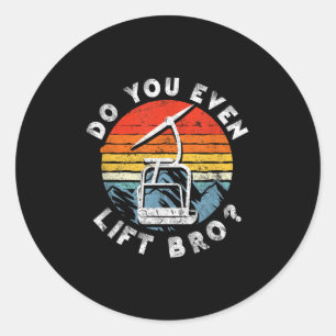 Retro-Vintager Ski - Lift auch Bro__1 Runder Aufkleber
