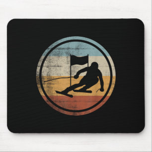 Retro Vintager Skilanglauf Skilaufen Slalom Mousepad