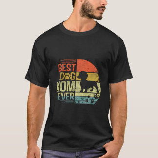 Retro Vintager Sonnenuntergang Beste Dackel Hunde T-Shirt