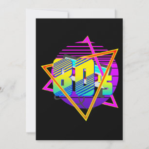 Retro-Vintager Sonnenuntergang der 80er Jahre Einladung