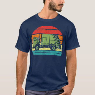 Retro Vintager Sonnenuntergang Recycelnd Mülltrans T-Shirt