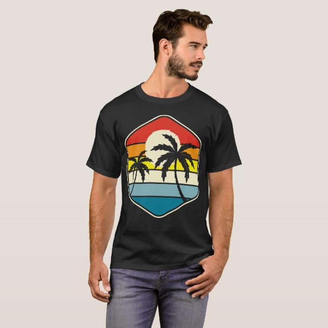 Retro Vintager Sonnenuntergang Unisex T-Shirt (Vorne ganz)