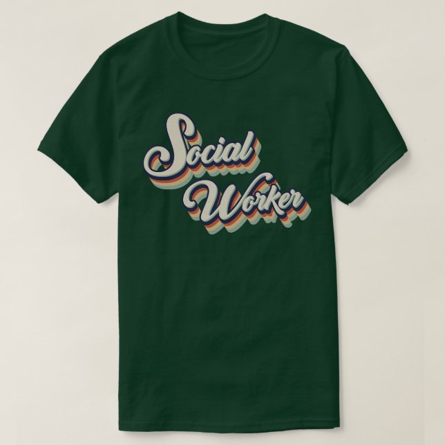 Retro-Vintager Sozialarbeiter T-Shirt (Design vorne)