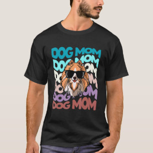 Retro Vintager Spitz Hunde Mama Cool Sonnenbrille T-Shirt
