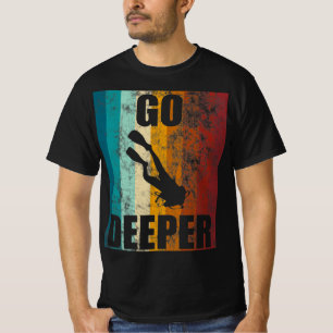 Retro Vintager Tauchgang Tiefer tauchen Flag T-Shirt