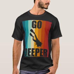 Retro Vintager Tauchgang Tiefer tauchen Flag T-Shirt