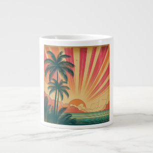 Retro/Vintager tropischer/hawaiianischer Sonnenunt Jumbo-Tasse