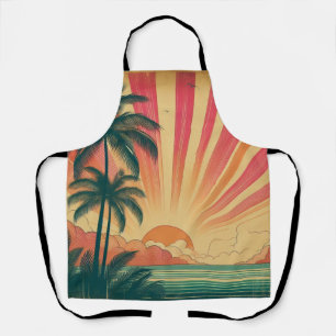 Retro/Vintager tropischer/hawaiianischer Sonnenunt Schürze